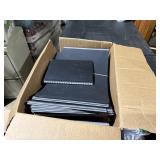 box of large legal plastic file folders, and