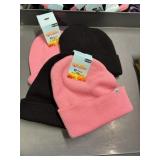 4 kids knit hats,, black , pink