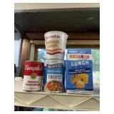 lunch assorment chicken noodle soup, ramen