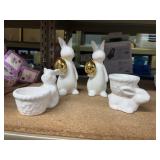 4 ceramic bunnies