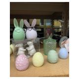 easter decor, salt n peppers, ceramic eggs,