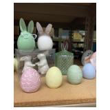 easter decor, salt n peppers, ceramic eggs,
