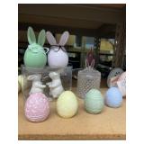 easter decor, salt n pepper, ceramic eggs