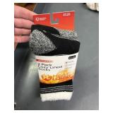 2 pr womens cozy lined socks black/gray
