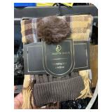 scarf & hat set , brown, blue,  charlotte daniel