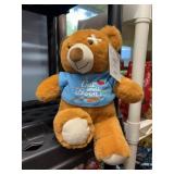 GET WELL SOON BEAR blue shirt TEDDY 12'