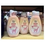 3 bottles baby lotions 13.6oz@ lids are damaged
