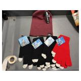 4 pr chillmeister touchscreen gloves, 1 knit hat
