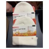 2 thermal knit hats white heatlogic