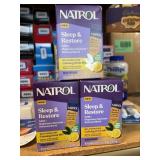 3 pks natrol sleep & restore drink mix lemon 3/27