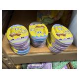 9 sponge bob tins with sour strawberry candy