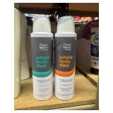 2 bottles dove for men whole body deodorant
