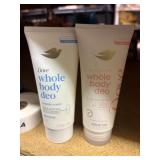 2 tubes dove whole body deodorant cream