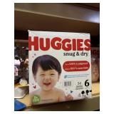 HUGGIES size 6 diapers  45 count