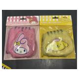 2 Furry Notepads w/ gel pens Hello Kitty & Friends
