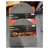 2 mens knit hats gray heatlogic