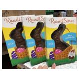 3 chocolate bunnies 7oz@ russell stovers