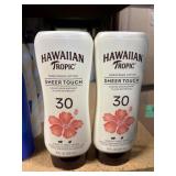 2 btls hawaiian tropic spf 30 sunscreen 8oz ex3/26