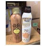 2 bottles hawaiian tropic spf 70, sun bum spf 50