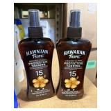 2 bottles hawaiian tropic sunscreen oil spf 15