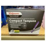 34 compact walgreeens brand tampons reg, & super