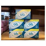 5 boxs OB tampons 40ct@ regulars