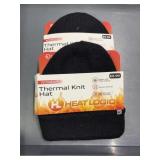 2 womens thermal knit hats black