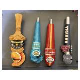 4 beer tap handles, shock top belgian white, kona
