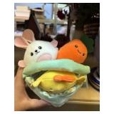 plush basket with 3 characters, really cute