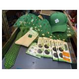 girls st patricks day set, skirt, hat , neck ties
