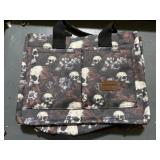 Fashion & Bags Skull & dark flower print tote bag