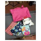 thirty one small tote bag, and 3 zippered pouches