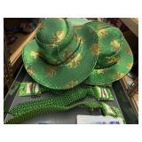 st. patricks day 4 beaded necklace ties,2 cowboy