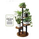 plant stand metal with wood shelves. no directions