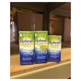 3 bottles refresh relievia eye drops .33oz@