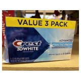 3 pk crest 3D white toothpaste 3.3oz@ exp 10/28