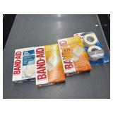 2 rolls nexcare paper tape, 3 pk band aids
