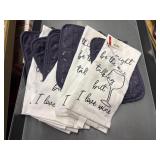 6 towel & pot holder WINE themed sets