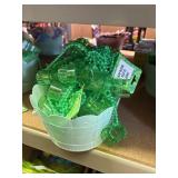 bucket full of shock glass necklaces st. patricks