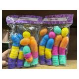 2 pks 40ct @ bright plastic  easter eggs