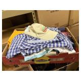 box of mens xl clothes, hat,shirts, pants. tshirts