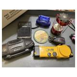 4 small radios, 1 battery lantern, 2 key fob cover