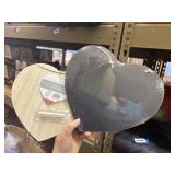 2 heart shaped reversible hanging chalk board sign