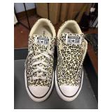 converse allstar leopard print sneaks, size 5