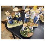 2 Denim Days Spring Flowers Figures & candleTopper