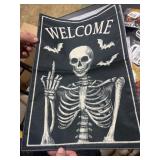 12 x 18' Garden Flag Welcome Skeleton