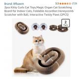 2pk cat toys cardboard ring with ball & scratcher