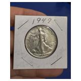 1947 walking liberty/silver eagle half dollar
