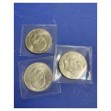 1971,1972,1977 Eisenhower Dollar coins