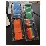 4 pack clear luggage ID tags w/ color straps
